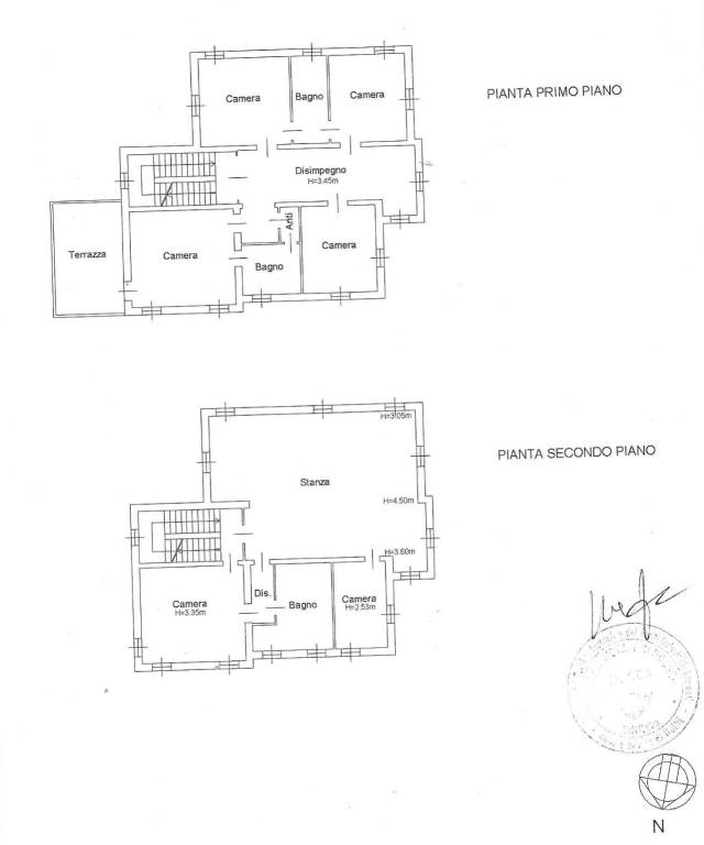 Planimetria casa Privano 1 e 2 piano