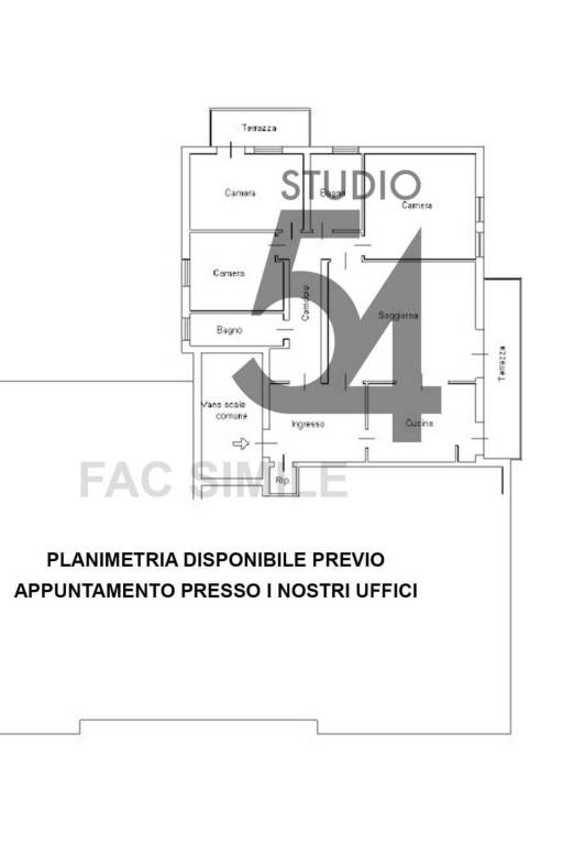 Planimetria Immobile Generale Studio 54 1