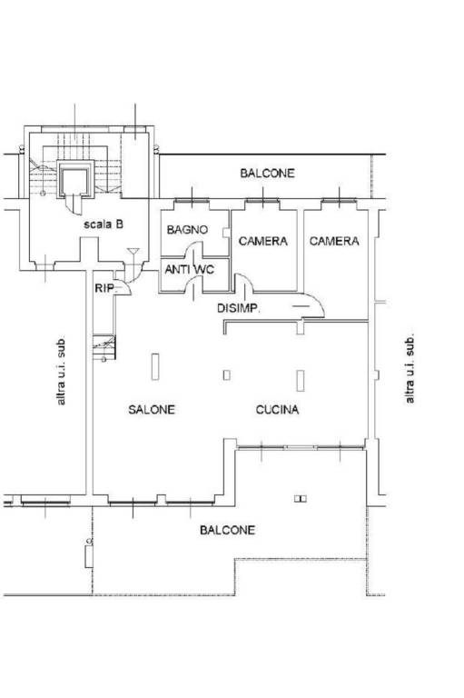 Planimetria appartamento primo piano PDF bianca