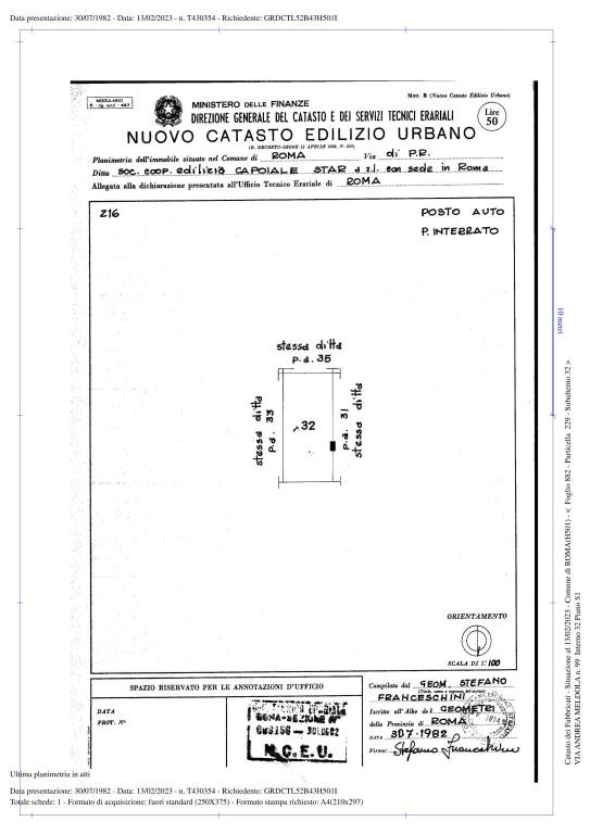 mappa catastale meldola posto auto 1