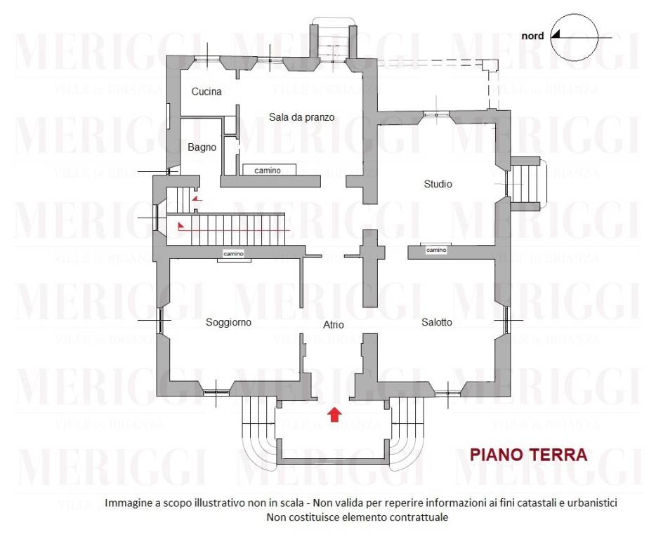 planimetria primo terra - villa epoca vimercate - 