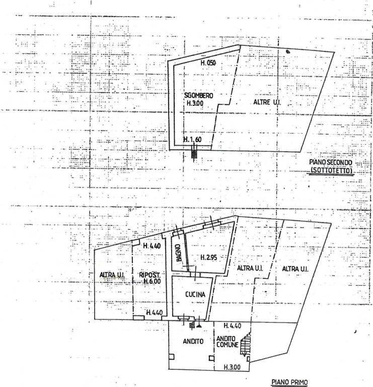 piano primo e sottotetto
