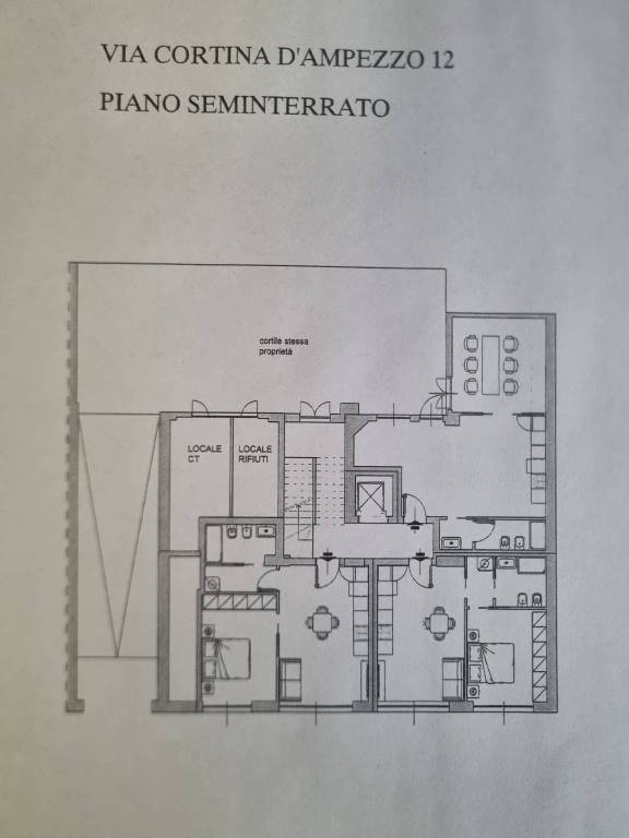 planimetria seminterrato appartamenti A-B S1(002)