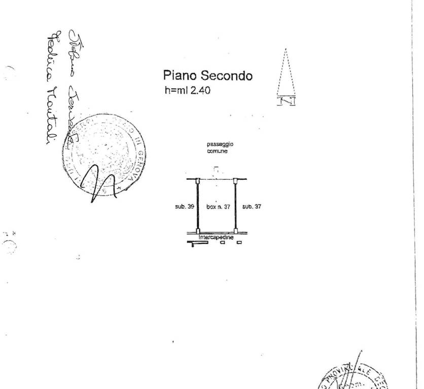 Planimetria  box via Cesare Corte 1