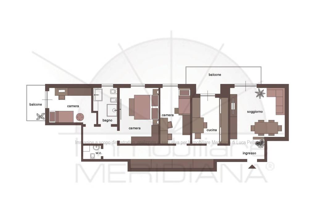 Planimetria appartamento - Immobiliare Meridiana
