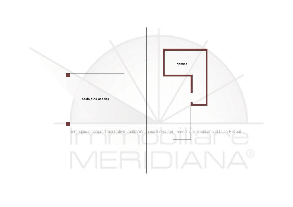 Planimetria posto auto e cantina - Imm. Meridiana