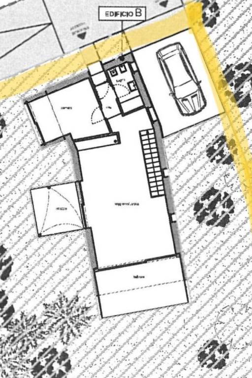 Plan VA.0797 edificio B con giardino