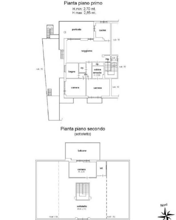 Planimetria Appartamento piani I e II