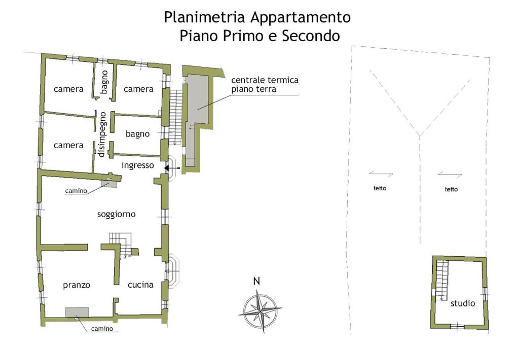 Planimetria appartamento piano 1° e 2°
