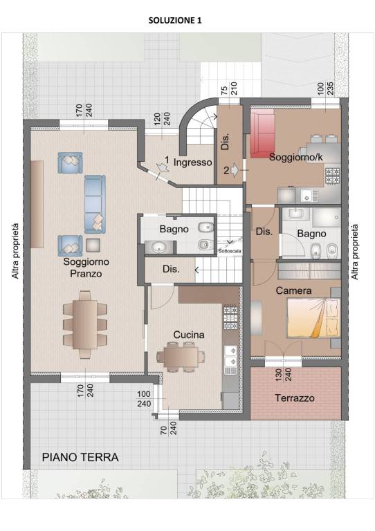 piano terra_zoom+appartamento SOLUZIONE 1