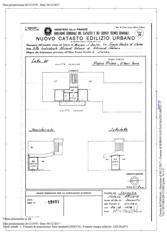 Plan. Alloggio-Cantina-Solaio
