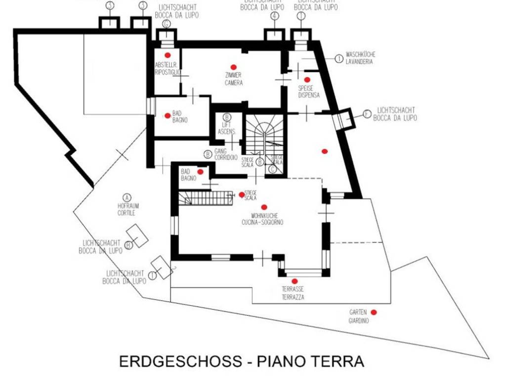 W1: Nuovo appartamento con terrazza e giardino immerso nel cuore delle Dolomiti - Planimetria 1