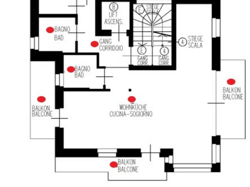 W3: Nuovo appartamento con tre ampi balconi immerso nel cuore delle Dolomiti - Planimetria 1