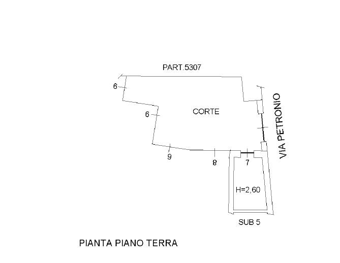 Planimetria Vano Ex2 con Corte sub 5