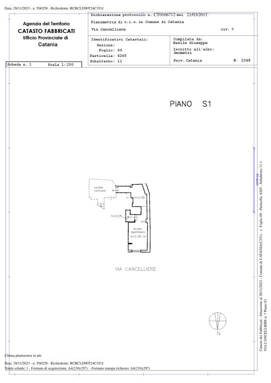 Planimetria fg. 69 part. 6265 Sub. 11 1