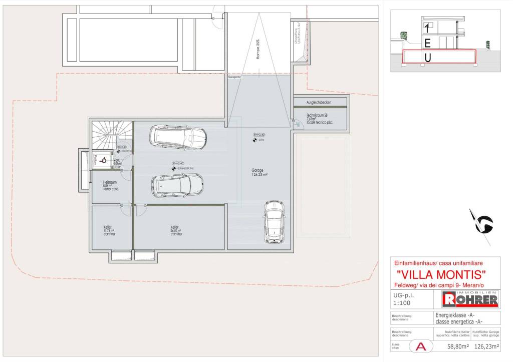 Villa A - Untergeschoss/piano interrato