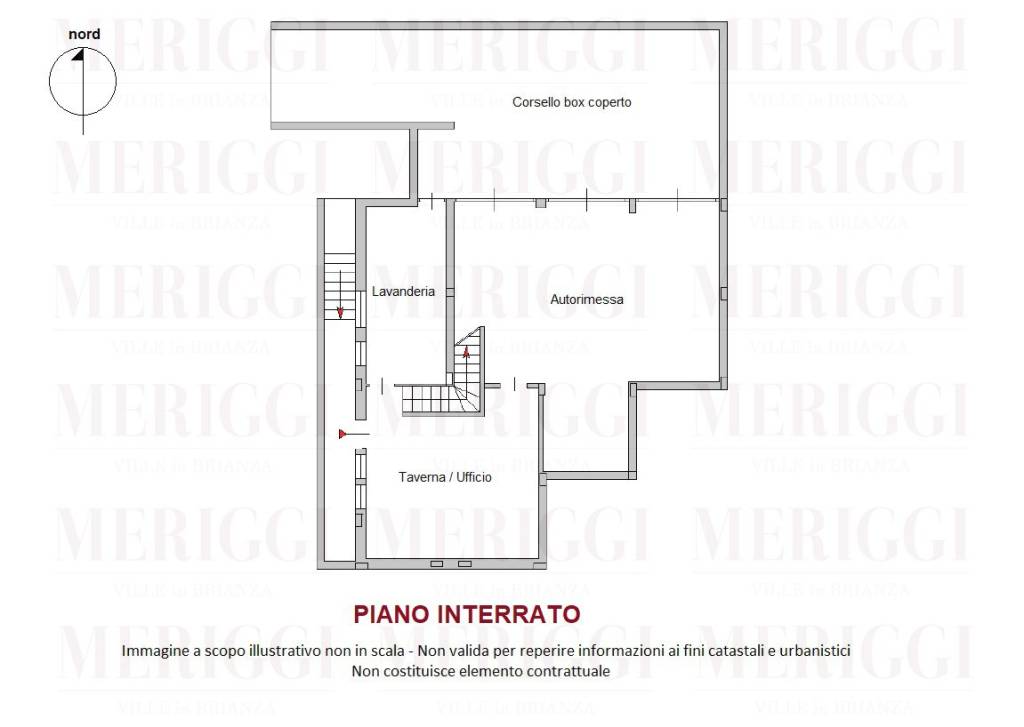 planimetria piano interrato - villa roncello - mer