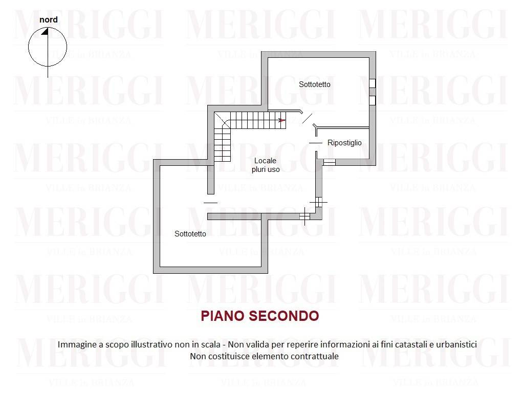 planimetria piano secondo - villa roncello - merig