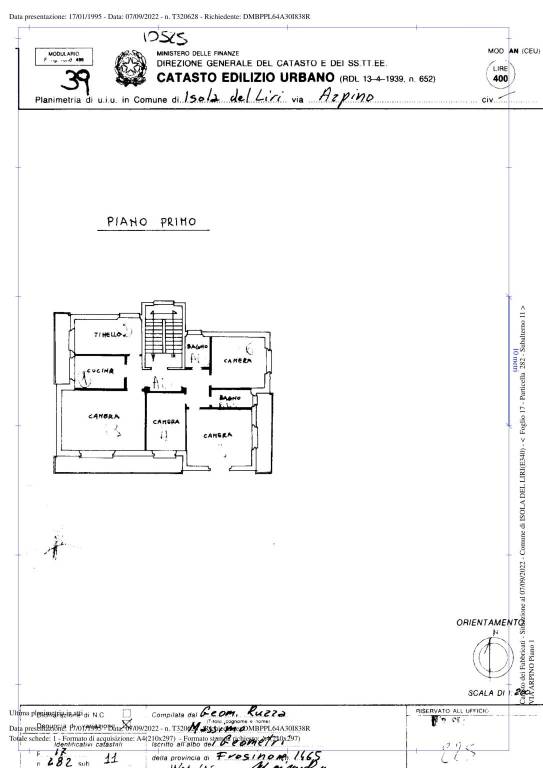 Planimetria appartamento sub 11 piano primo Pierpa