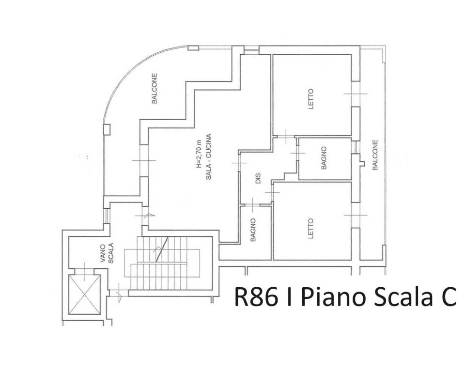 Piantina R86 I° Piano Scala C