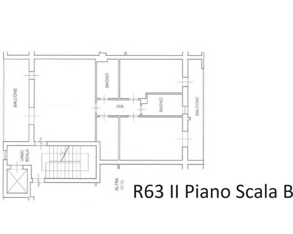 Piantina R63 II° Piano Scala B