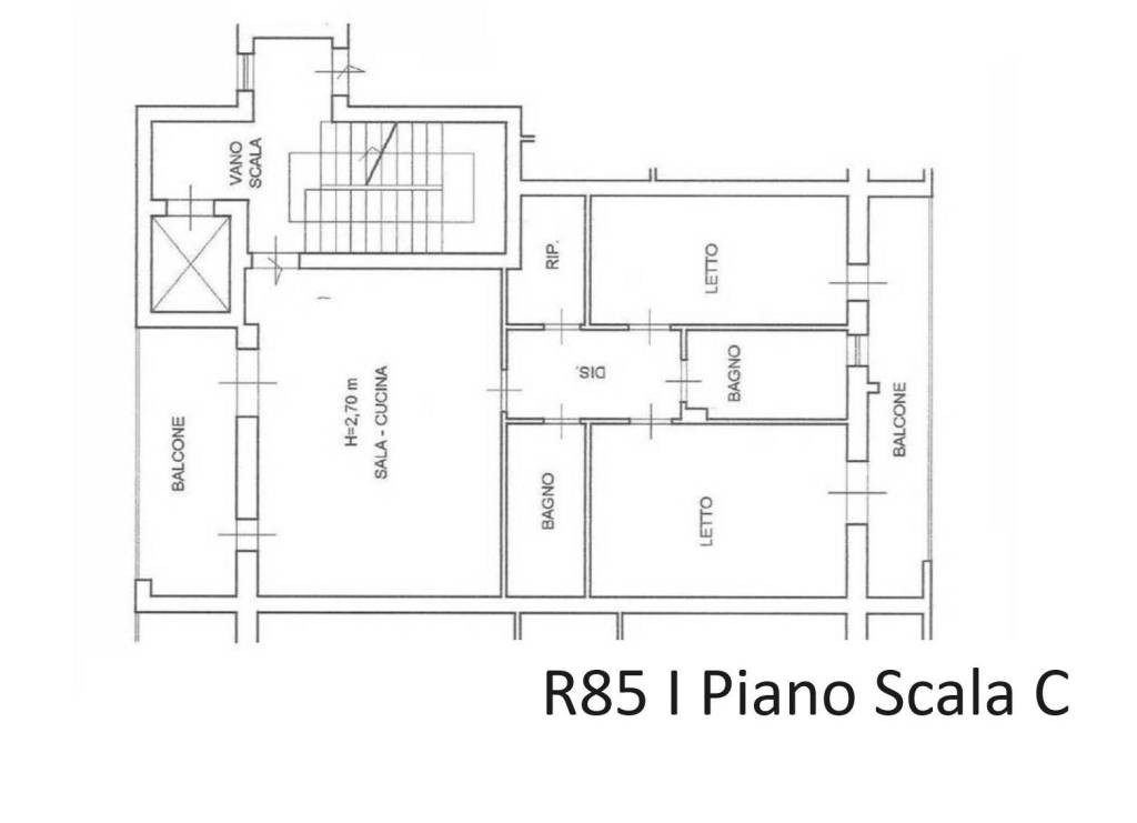 Piantina R85 I° Piano Scala C