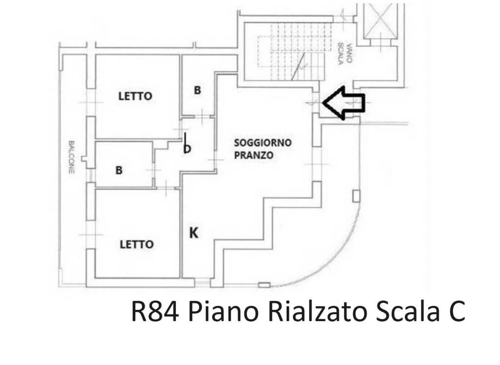 Piantina R84 Piano rialzato Scala C