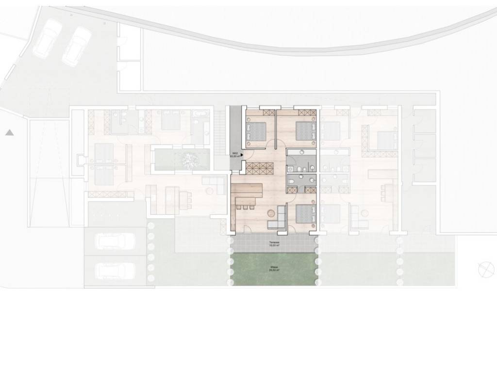 W02: Nuovo appartamento spazioso 4 vani con terrazza e giardino privato in posizione soleggiata - Planimetria 1