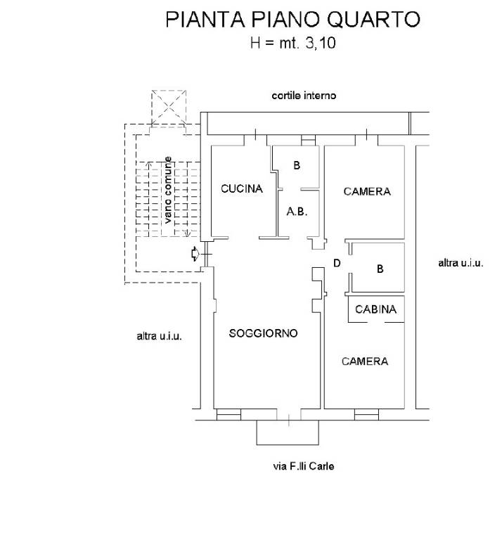 Planimetria appartamento - 4°piano