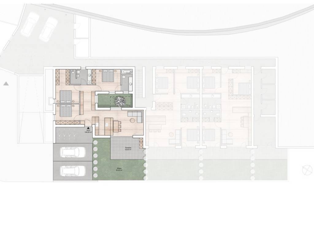 W03: Nuovo appartamento spazioso 4 vani con terrazza e giardino privato in posizione soleggiata - Planimetria 1