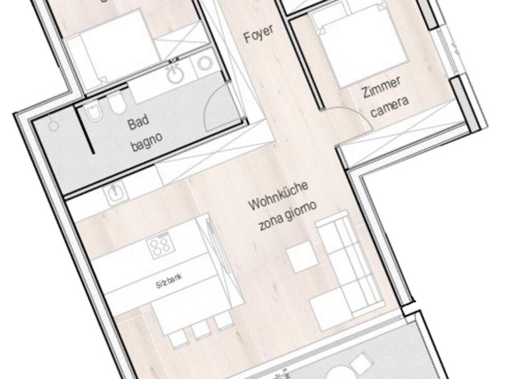 W5: Nuovo appartamento 4 vani con terrazza e vista panoramica - Planimetria 1
