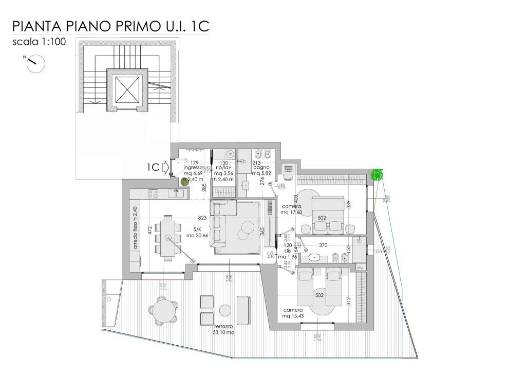 Residenza Aria - trilocale 1.C piano primo - B