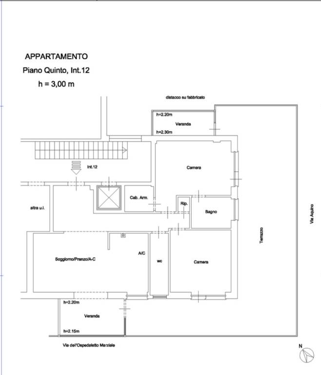 Planimetria appartamento via Aquino 5