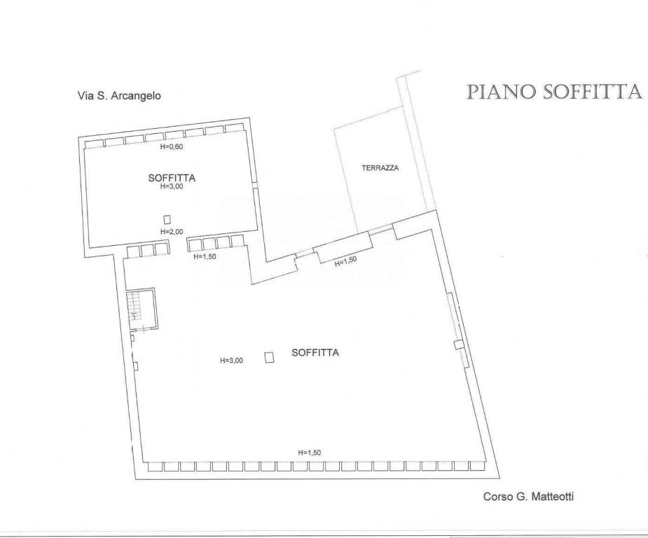 Planimetria piano soffitta