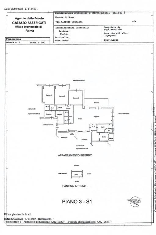 Planimetria Via Alfredo Catalani 26 int.7 Scala A 
