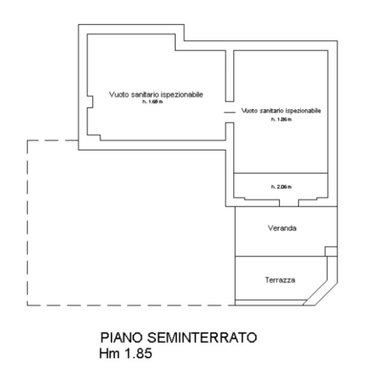 Planimetria Interrato - vuoto sanitario