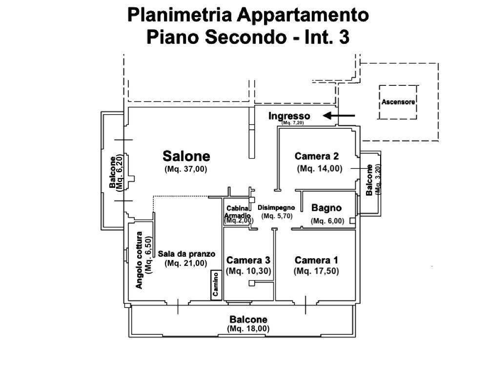 PLANIMETRIA INT.3 PIANO SECONDO LATO SINIST