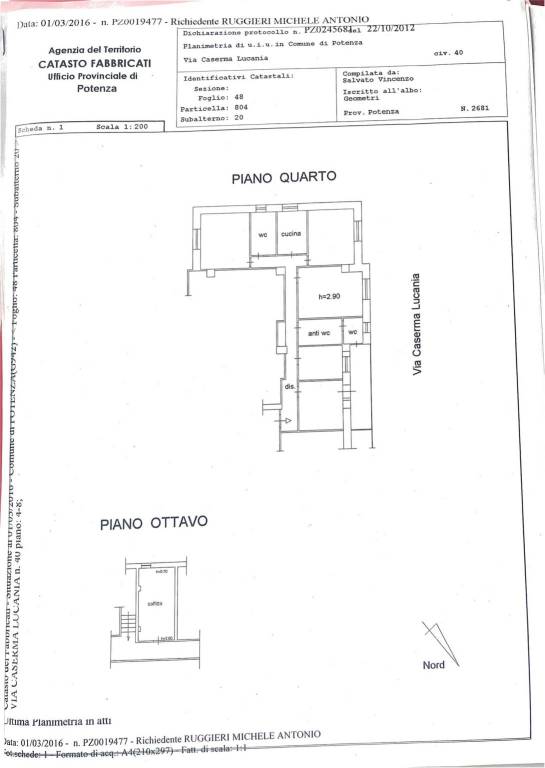 Planimetria Via Caserma Lucania 40 1