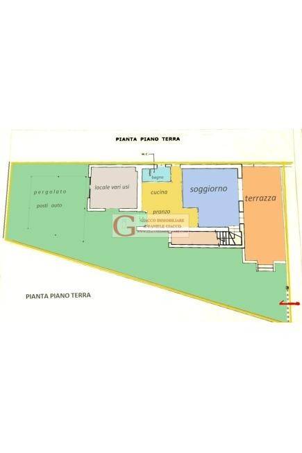 Planimetria piano terra - Villa in vendita a Pisa