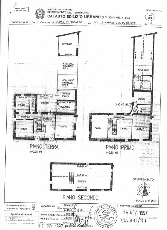 Planimetrie interno fabbricato