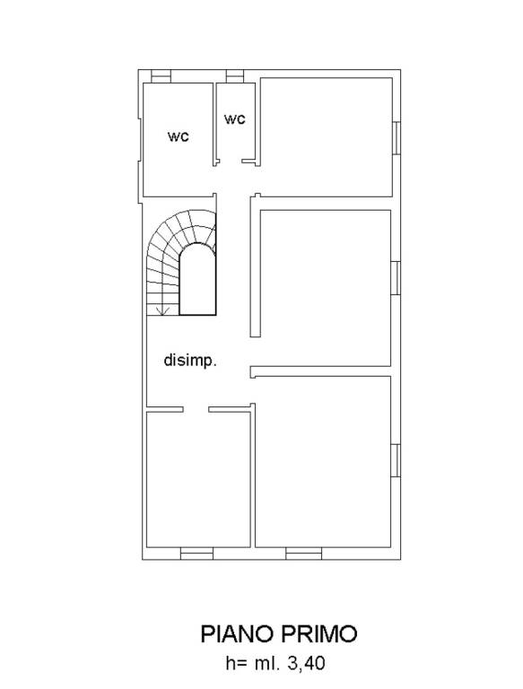 Planimetria piano primo abitazione 1