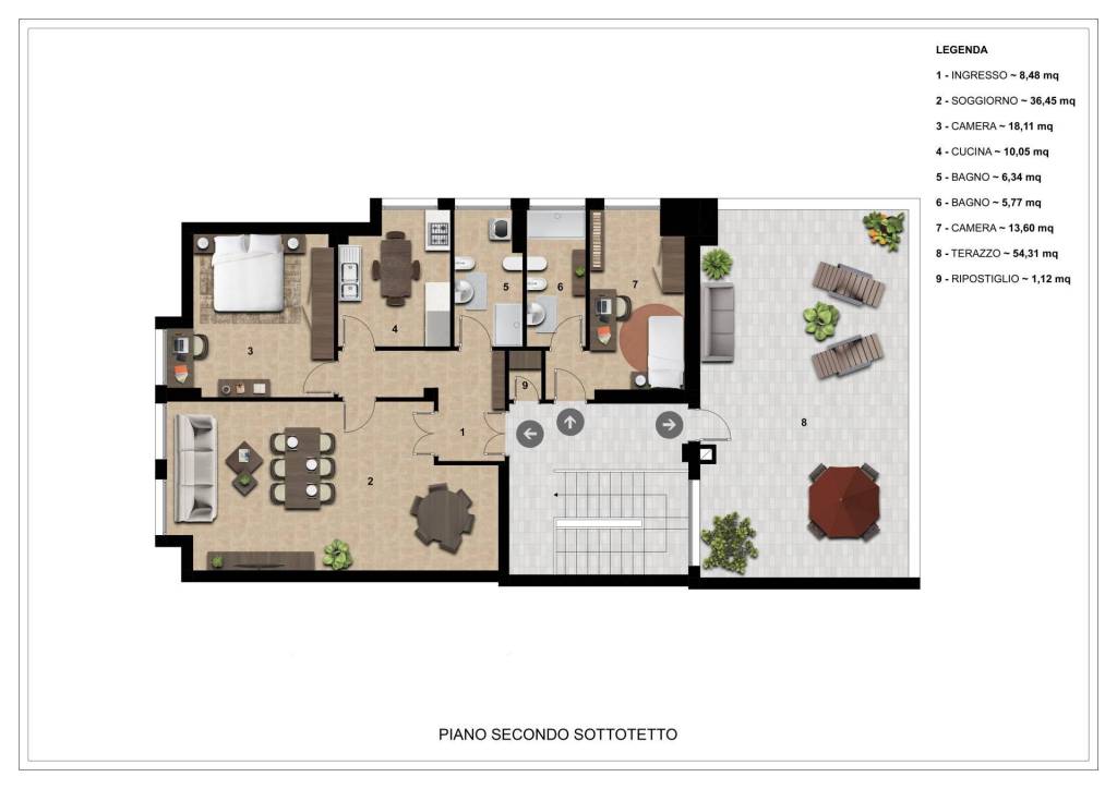 Planimetria Commerciale Appartamento Piano Secondo