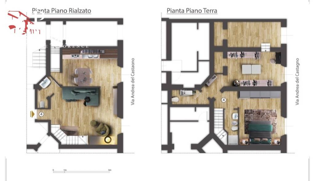 Firenze pressi piazza Savonarola vendesi appartamento ristrutturato su 2 livelli