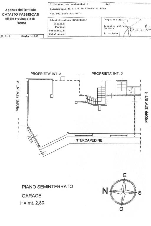 interno 4A - planimetria piano S1 - box