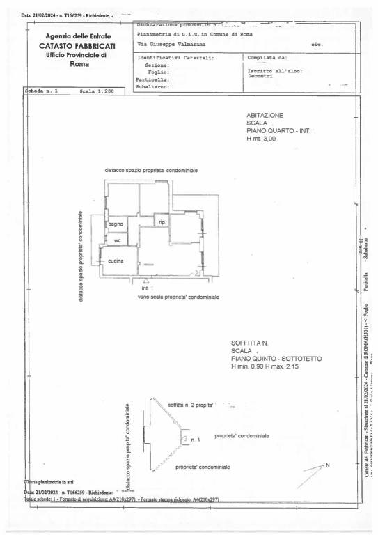 planimetria appartamento e soffitta
