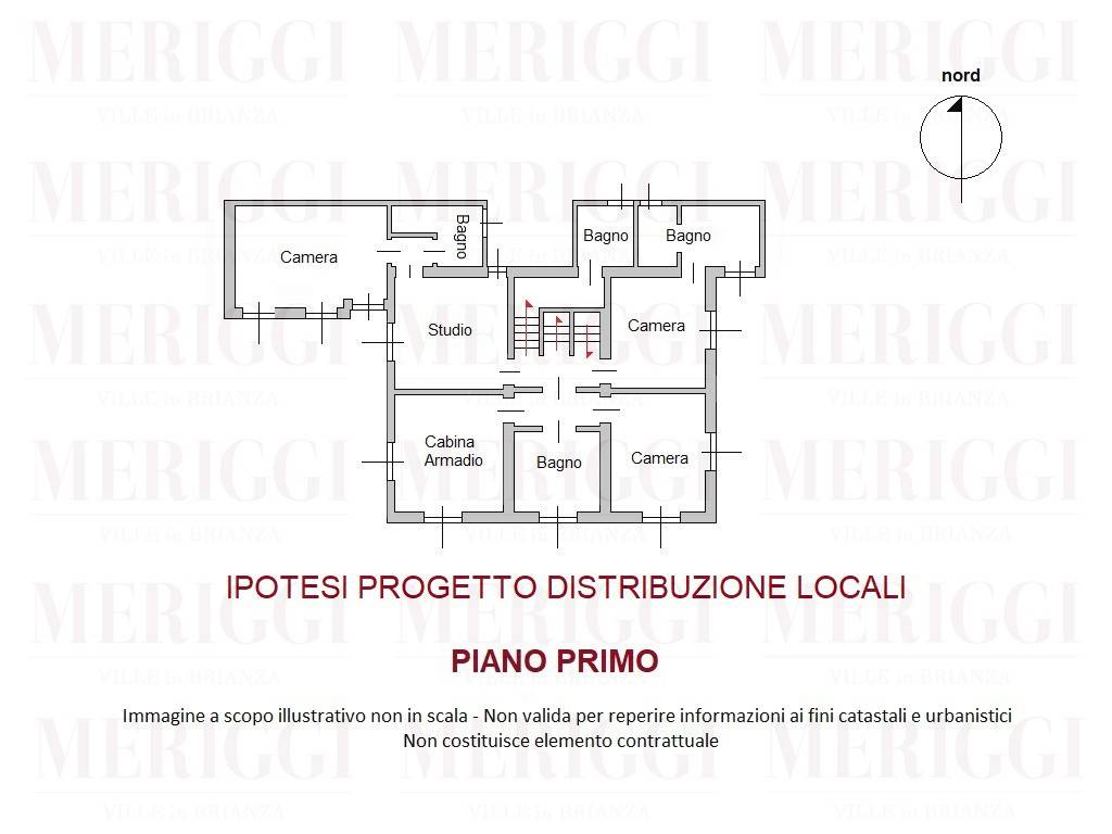 planimetria piano primo - progetto - villa carate 