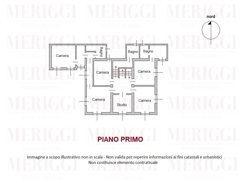 planimetria piano primo - villa carate brianza - m