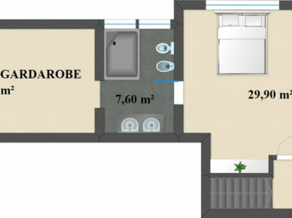 Ampio attico duplex parzialmente ristrutturato con terrazza, tre balconi e vista libera - Planimetria 2