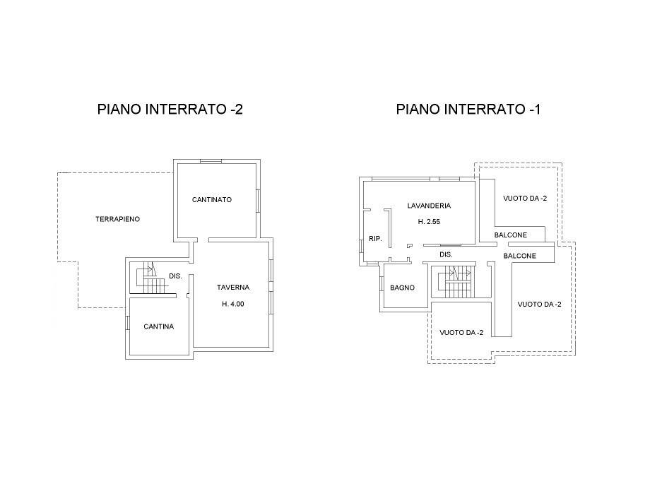 Planimetria Piano interrato -1 e -2