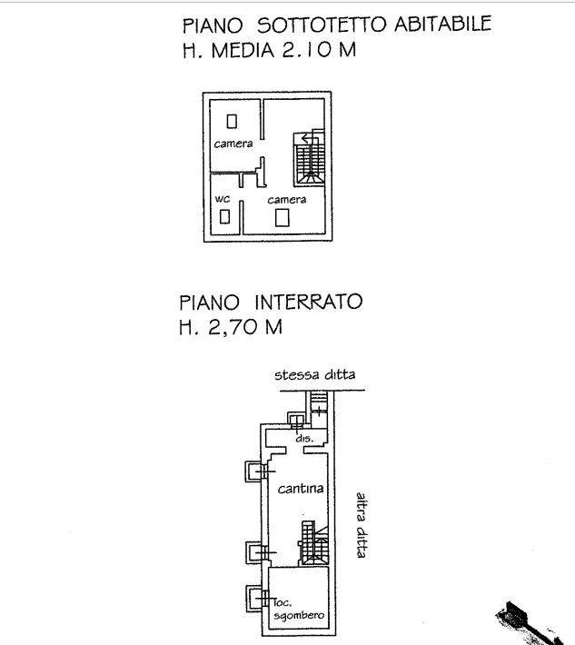 planimetria sottotetto e cantina